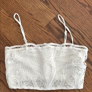 White Lace Crop Top